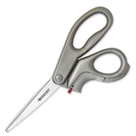 Box Cutter Scissors- Auto Retractable Blade- 3in. Cut-8in. Full- BK